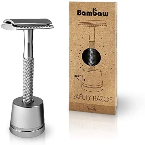 [BAM-N-BBxSRxMTxSxSV] BAMBAW __ Rasoir de sûreté en métal – Argenté.webp