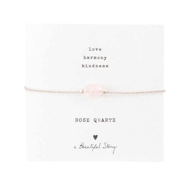 A Beautiful Story | Bracelet Gemstone - Rose Quartz Silver