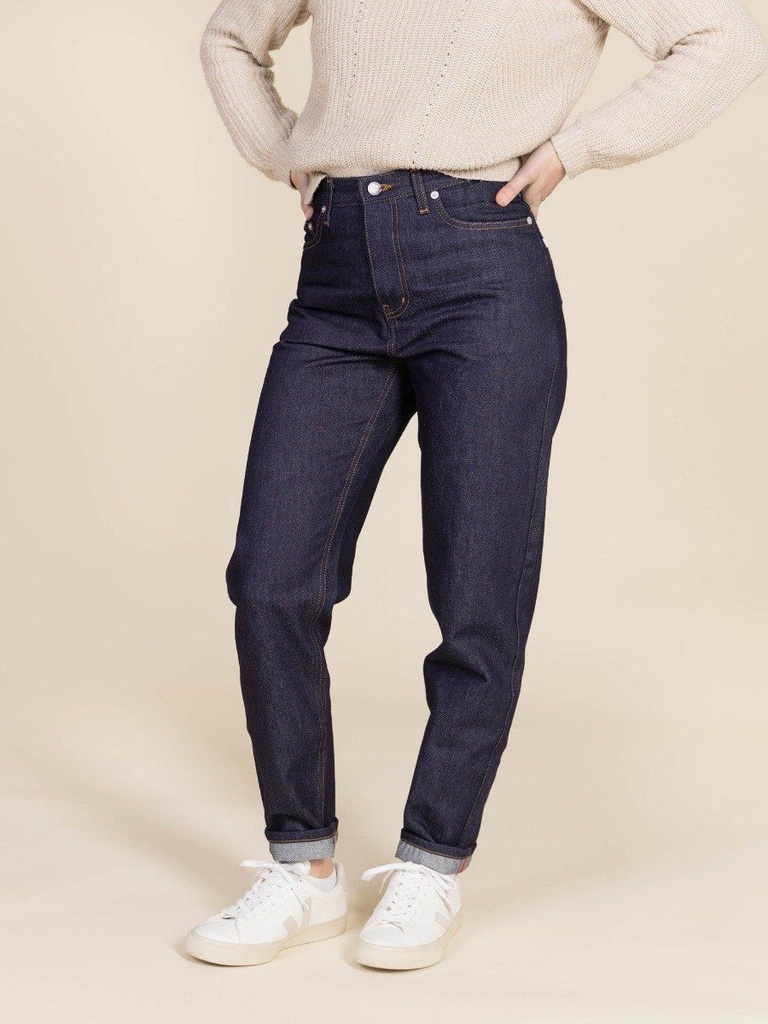 1083 | Jeans Mom 208H SUPERDENIM coton bio - Indigo brut