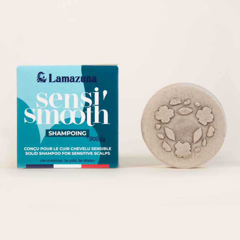 Lamazuna | Shampoing solide - Cuir chevelu sensible - SENSI SMOOTH Poudre de Pivoine