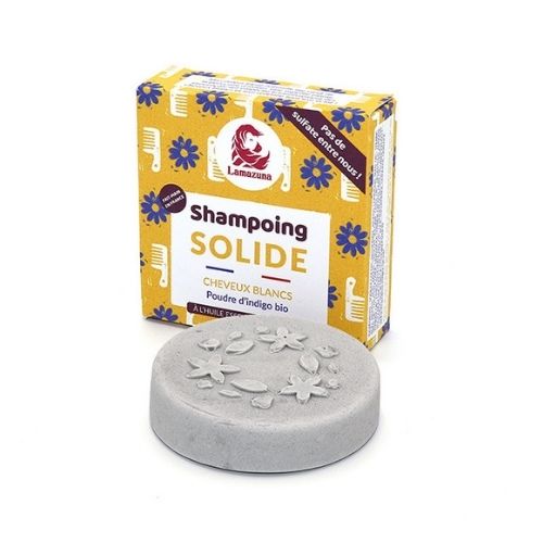 Lamazuna | Shampoing solide - Cheveux Blancs - Poudre d'Indigo Bio
