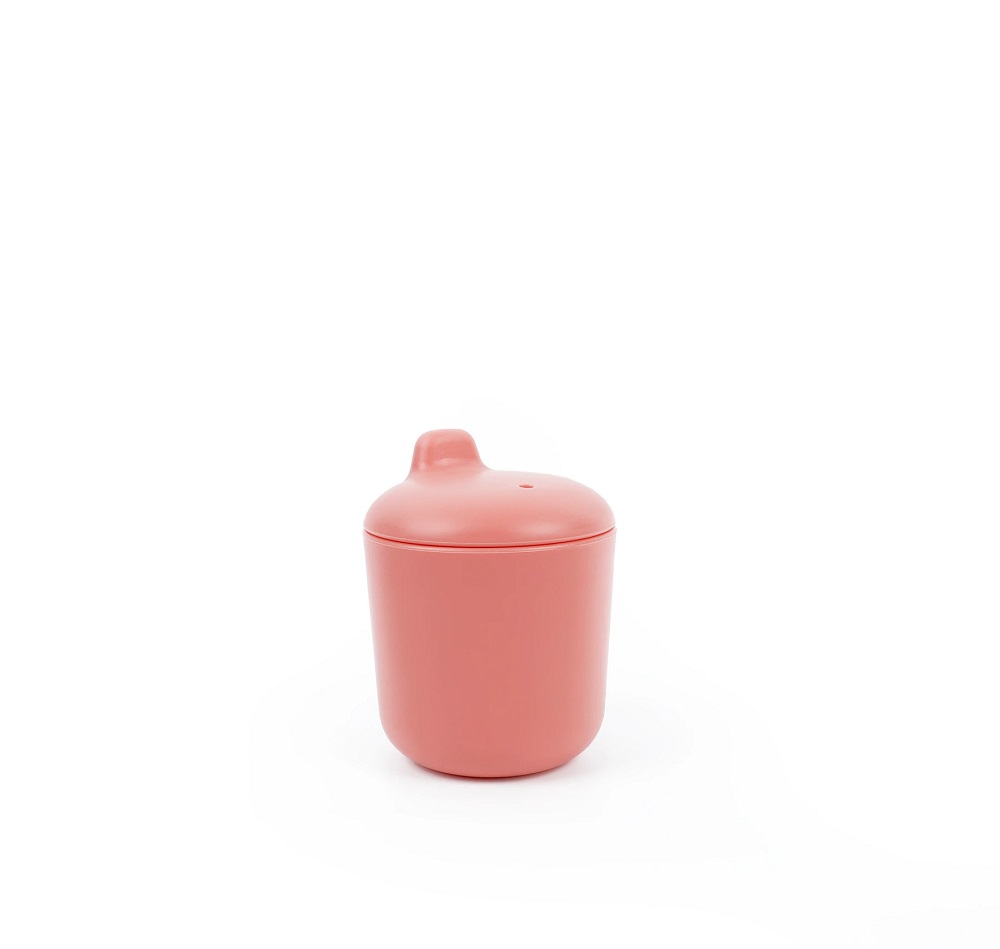 EKOBO || Gobelet d’apprentissage Sippy en silicone – Corail – Enfant