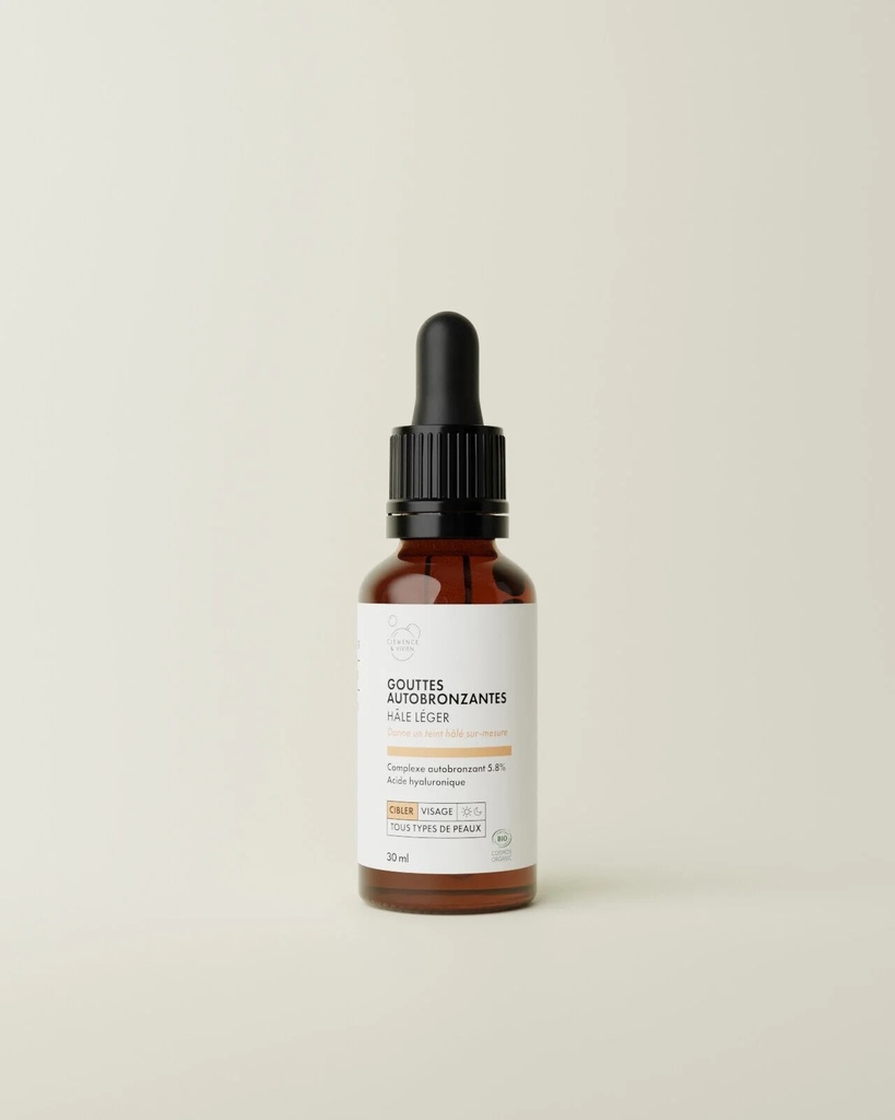 CLÉMENCE ET VIVIEN || Gouttes Autobronzantes Hâle Léger – 30 ml