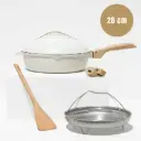COOKUT || La Fabuleuse Poêle 8 En 1 – 28 Cm – Meringue 