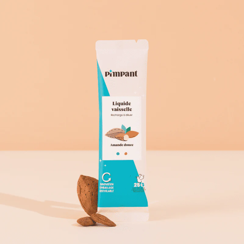 PIMPANT || Berlingot Recharge Liquide Vaisselle en poudre à diluer – Amande