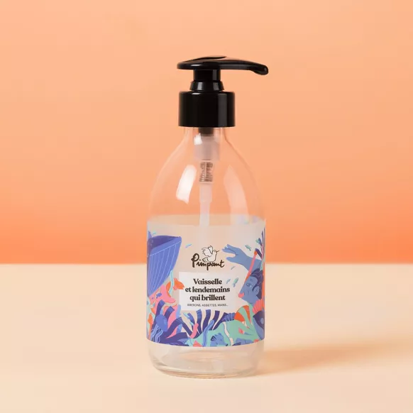 PIMPANT || Bouteille en verre Liquide vaisselle 250 ml – Transparent