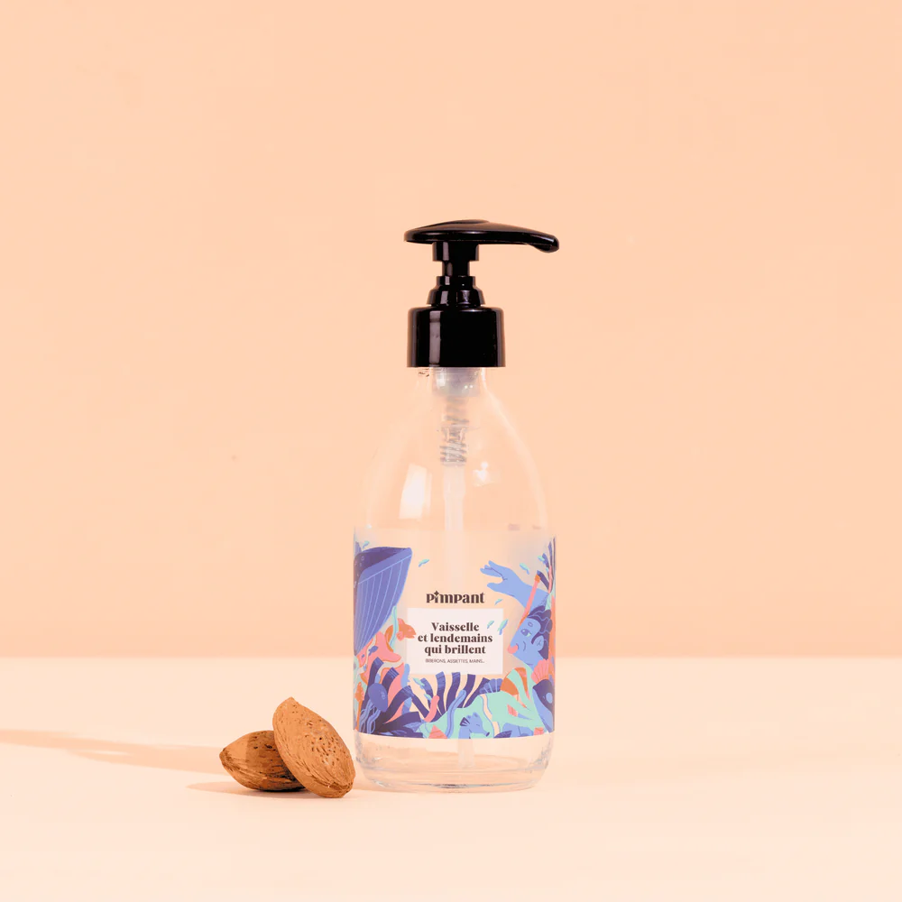 PIMPANT || Bouteille en verre Liquide vaisselle 250 ml – Transparent