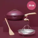 COOKUT || La Fabuleuse Poêle 8 En 1 – 28 Cm – Rubis 