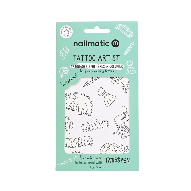 Nailmatic | 12 Tatouages à colorier - Dinosaures