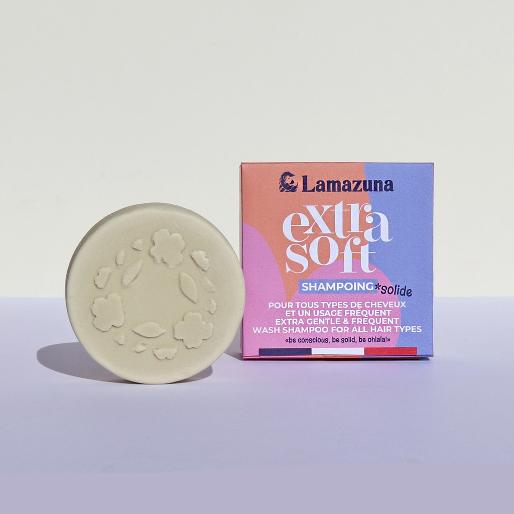 Lamazuna | Shampoing Extra Soft Solide - Tous types de Cheveux - Parfum Fruit de la Passion