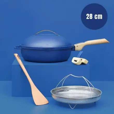 COOKUT || La Fabuleuse Poêle 8 En 1 – 28 Cm – Saphir 