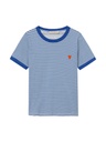 [YEY-S24W-G41219-Mini Stripes Blue/White] MADEMOISELLE YEYE | T-shirt Broader Horizon - Mini Stripes Blue/White (-XS-)