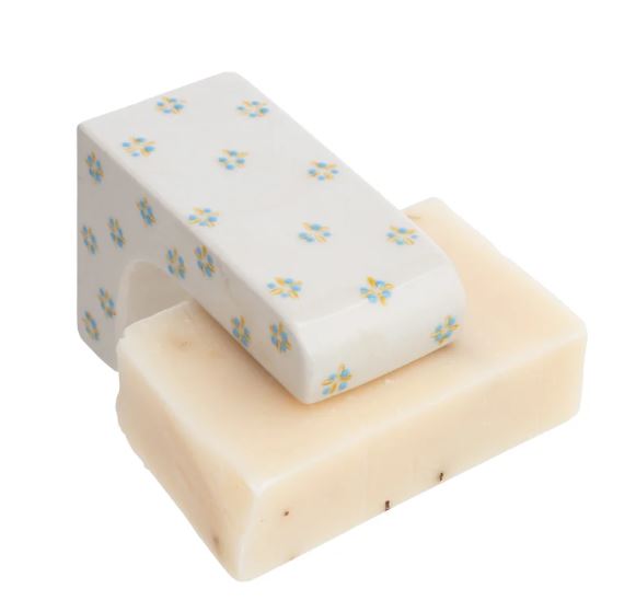 TRANQUILLO || Porte-savon aimanté – Motif bleu et jaune