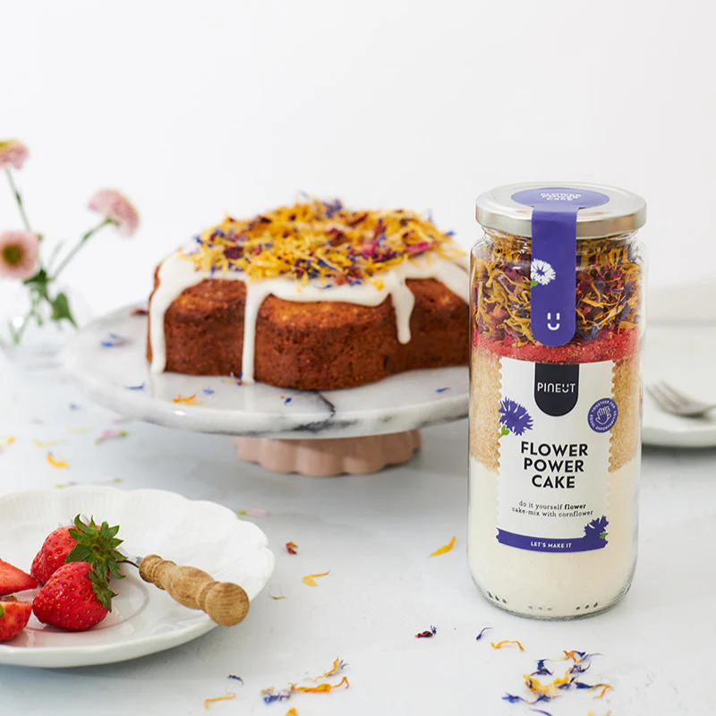 PINEUT || Préparation pour gâteau Flower Power en bocal
