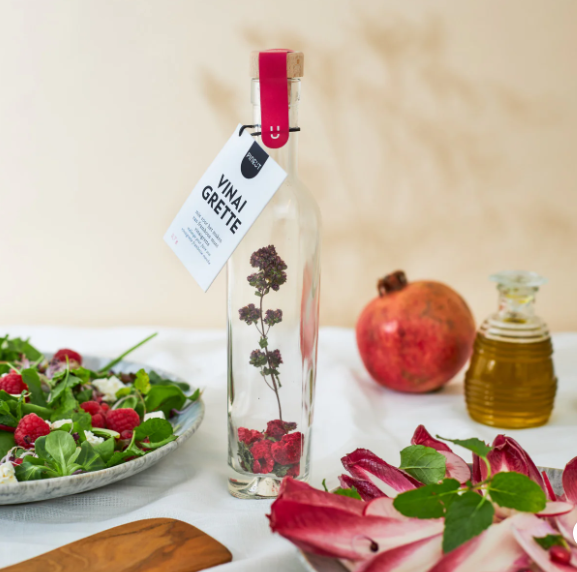 PINEUT || Préparation pour vinaigrette framboise, grenade et menthe en bouteille