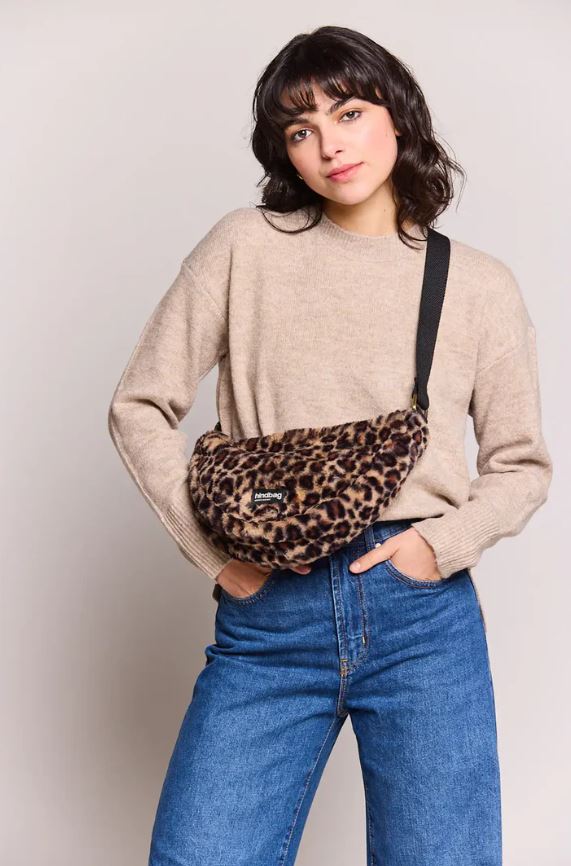HINDBAG || Sac banane Andrea – Fourrure léopard