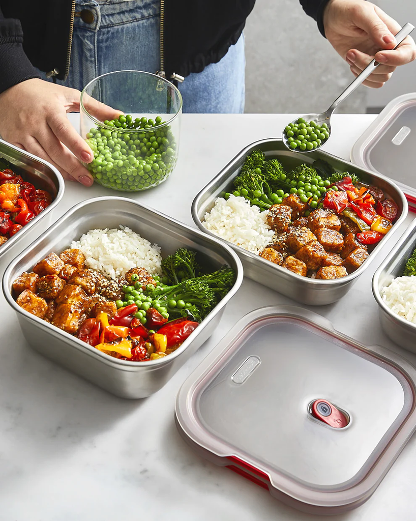 BLACK+BLUM || Boîte à Repas Carrée Inox Micro-ondable – 1400ml