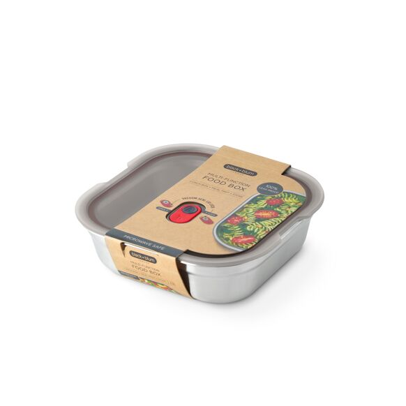 BLACK+BLUM || Boîte à Repas Carrée Inox Micro-ondable – 1100 ml