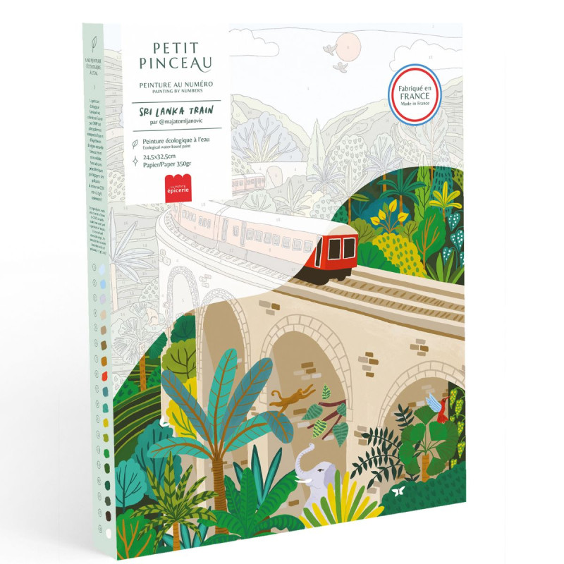 LA PETITE ÉPICERIE || Coffret Peinture au Numéro Sri-Lanka Train par Maja Tomlajanovic