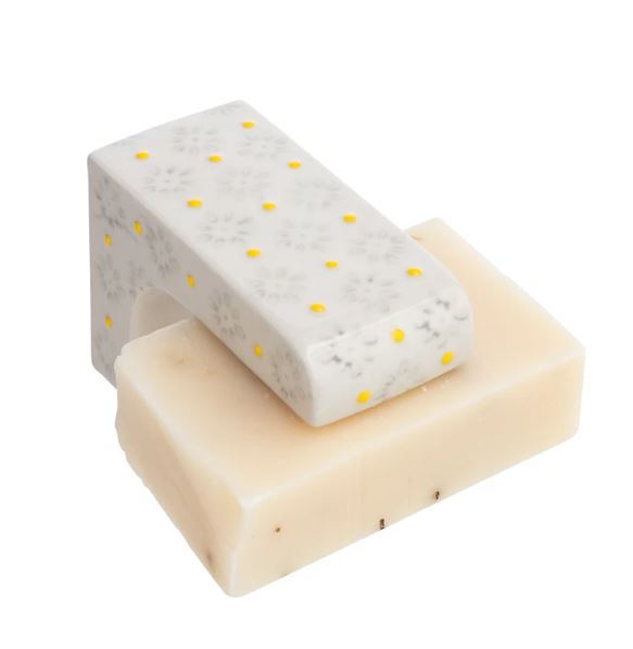 Tranquillo |  Porte-savon aimanté - motif gris et jaune