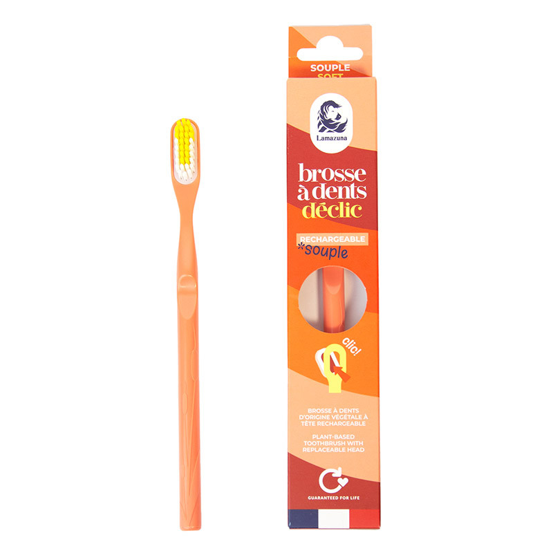 LAMAZUNA || Brosse à dents rechargeable souple – Corail