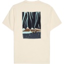[KNO-S25M-1010139-1387-S] Knowledge Cotton Apparel  | T-shirts Regular single jersey hik printed - Egret ( -S-)