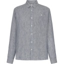 [KNO-S25M-1090011-1226-S] KNOWLEDGE | Chemise en lin biologique - Vintage Indigo ( -S-)