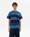 THINKING MU | T-shirt Aaron Waves Stripes - Blue