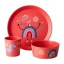 Koziol || Set petite assiette + bol + gobelet – Rouge Dreams