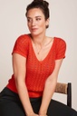 [KIN-S25W-0967594501-Spicy Orange-XS] KING LOUIE | Top Onde Double col V - Spicy Orange (-XS-)