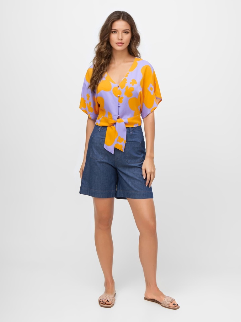 MADEMOISELLE YEYE | Chemisier Daisys Flowers- Lilac