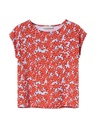 [YEY-S25W-51227A-Red-XS] MADEMOISELLE YEYE | T-shirt Lovely Casual - Red (-XS-)