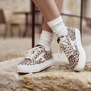 [FAG-S25W-S25CF0904-BEI00-37] FAGUO | Tennis compensée Walnut Platform - Léopard (36)