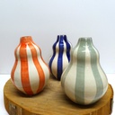 [CUB-0422-2] Casa Cubista | Mini Vase en céramique - Bold stripe (Bleu)