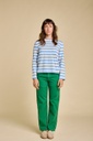 [GRA-S25W-GRSS25BAT001] GRAINE | T-shirt manches longues en coton biologique Bâtir - Bleu ciel / Vanille ( -S-)