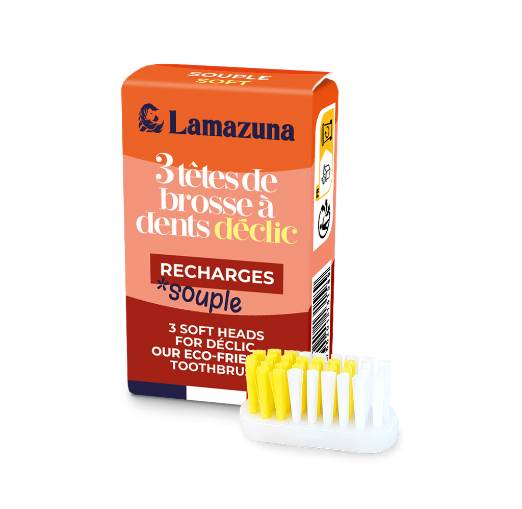 LAMAZUNA || Recharge de 3 têtes de brosse à dents – Souple