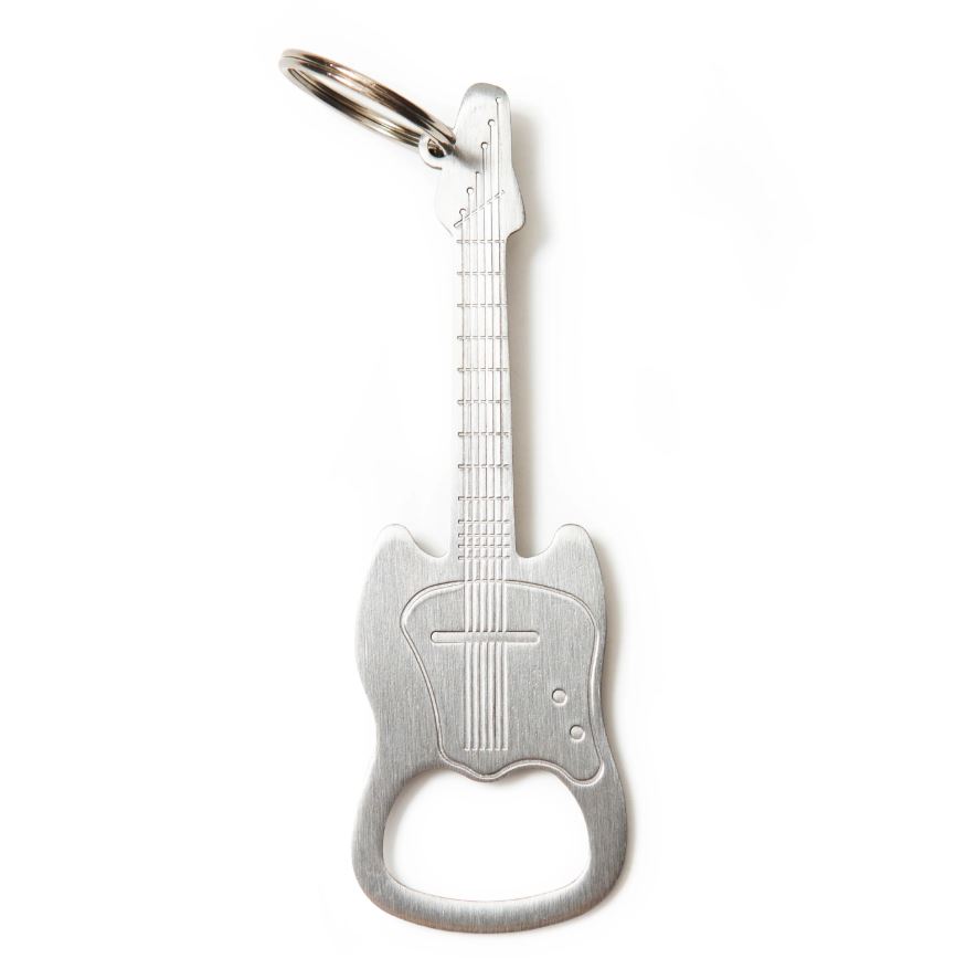 KIKKERLAND || Porte-clé décapsuleur guitare – Argenté