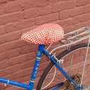 KIKKERLAND || Housse de selle de vélo motif vichy – Rouge