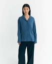 [THK-W25W-WBL00179-BLUE-XS] THINKING MU | Blouse Sira Sea - Blue (-XS-)