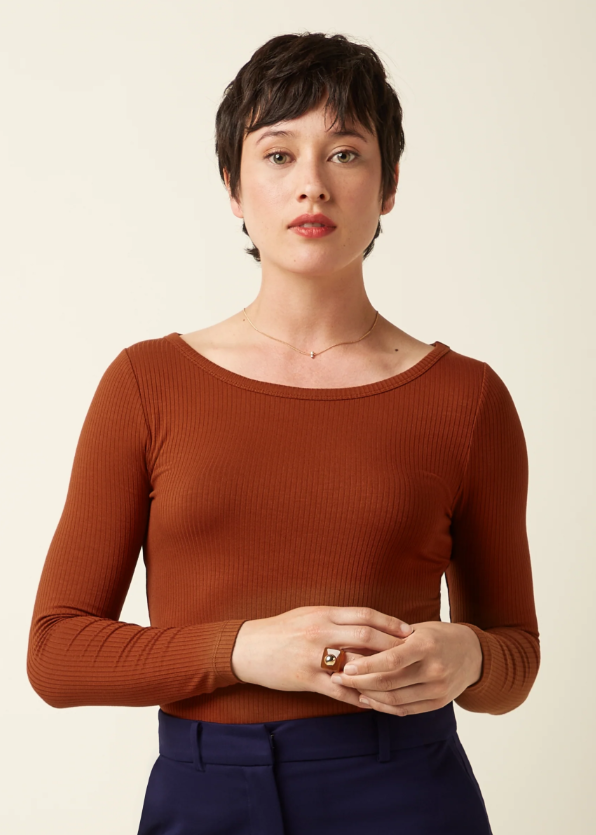 KING LOUIE | T-shirt Lili Rib - Spicy Brown