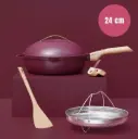 COOKUT || La Fabuleuse Poêle 8 En 1 – 24 Cm – Rubis 