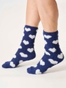 [BTR-W25W-TA668-Midnight Blue-4-7] THOUGHT | Chaussettes Femme - Ditsy Heart Fluffy - Midnight Blue