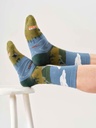 THOUGHT | Chaussettes - Mens Camping Scene Organic Cotton Crew - Mid Blue