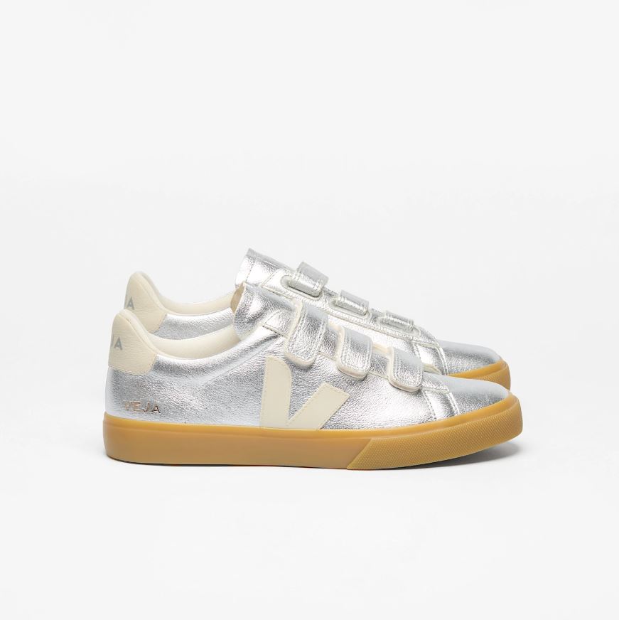 VEJA | Baskets Recife Logo - Silver Pierre