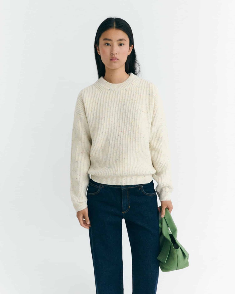 THINKING MU | Pull Carmen - Ecru
