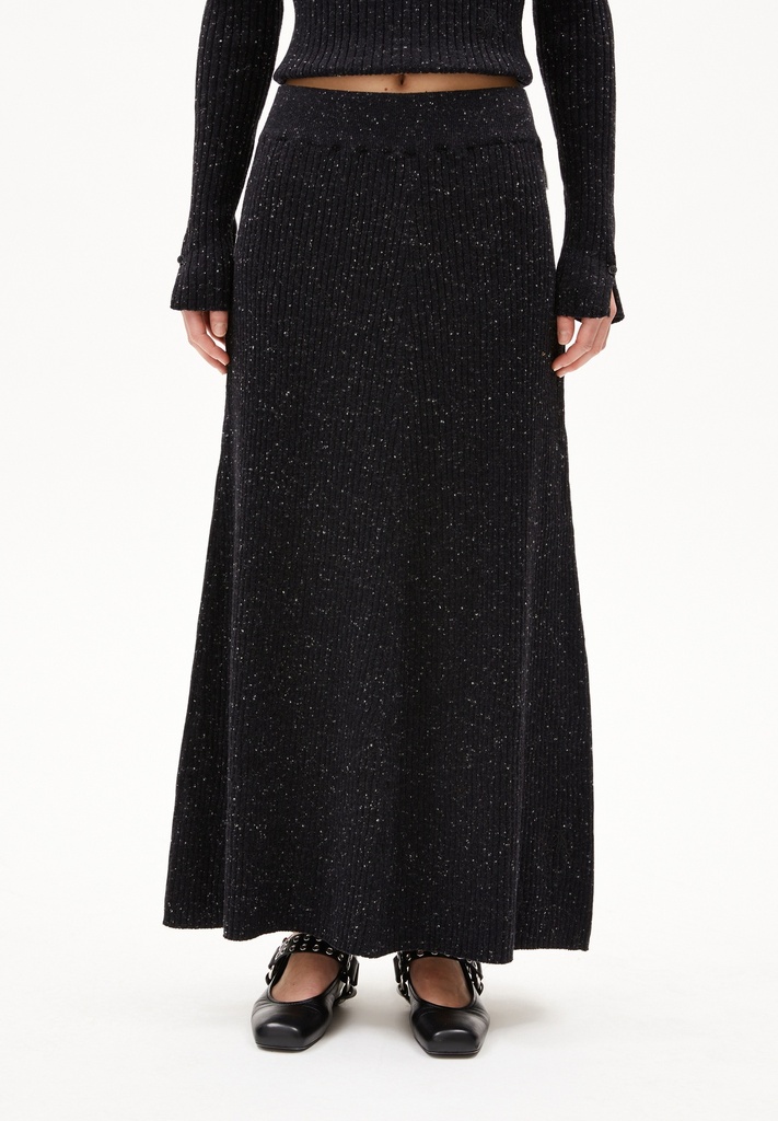 ARMEDANGELS | Jupe Hanaa Tweed - Black Oatmilk 