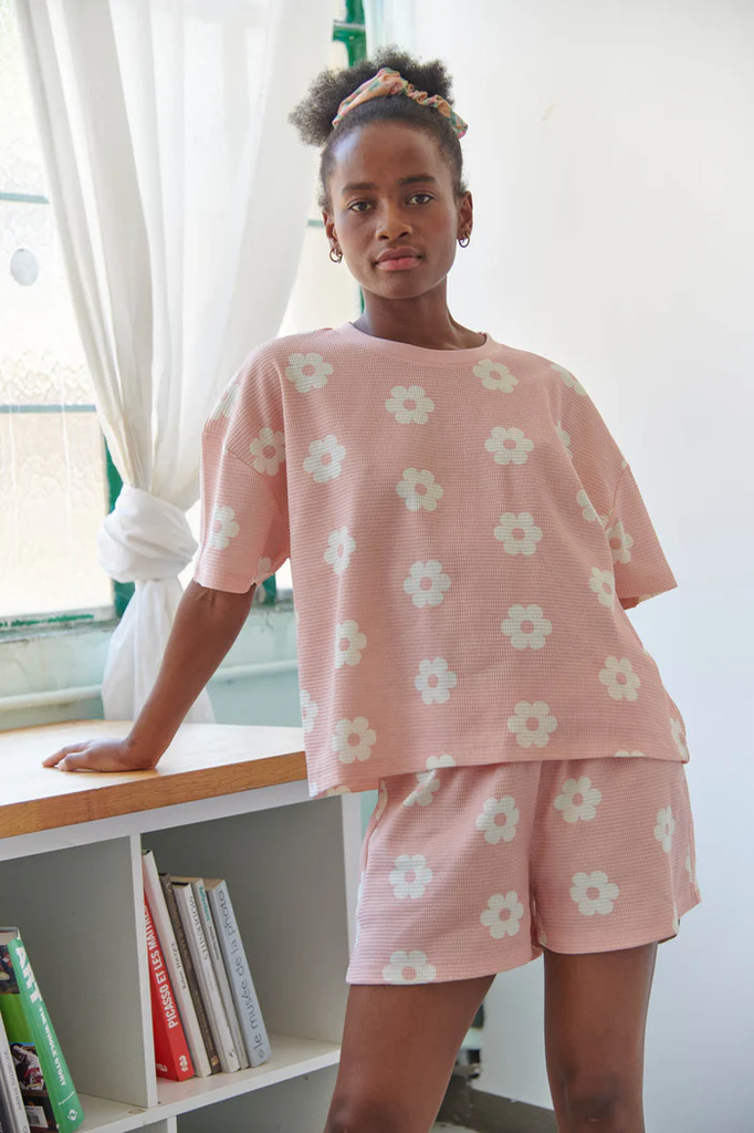 WE ARE JOLIES | Pyjama Gaufré - court - Coton Bio - Monique Rose