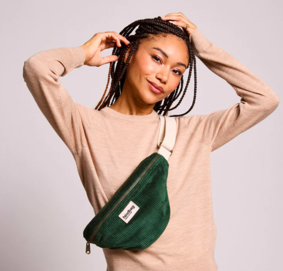 HINDBAG || Sac banane Olivia – Velours sapin