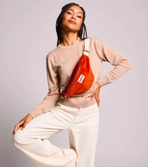 HINDBAG || Sac banane Olivia – Velours brique