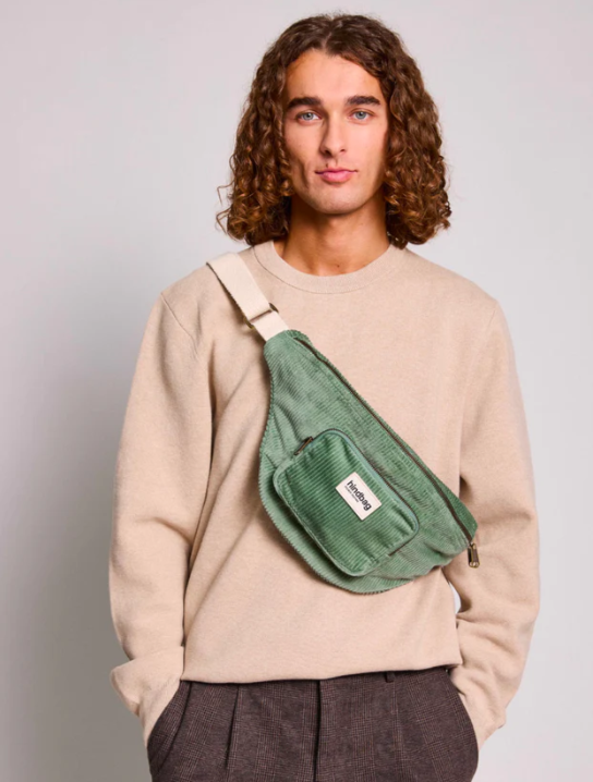 HindBag | Banane XL Sofia - Velours Vert d'eau